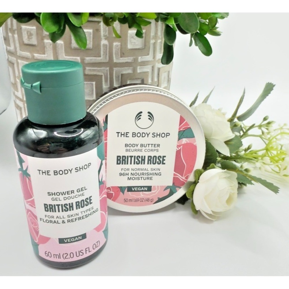 The Body Shop BRITISH ROSE  Shower Gel / Body Butter Travel Size Set